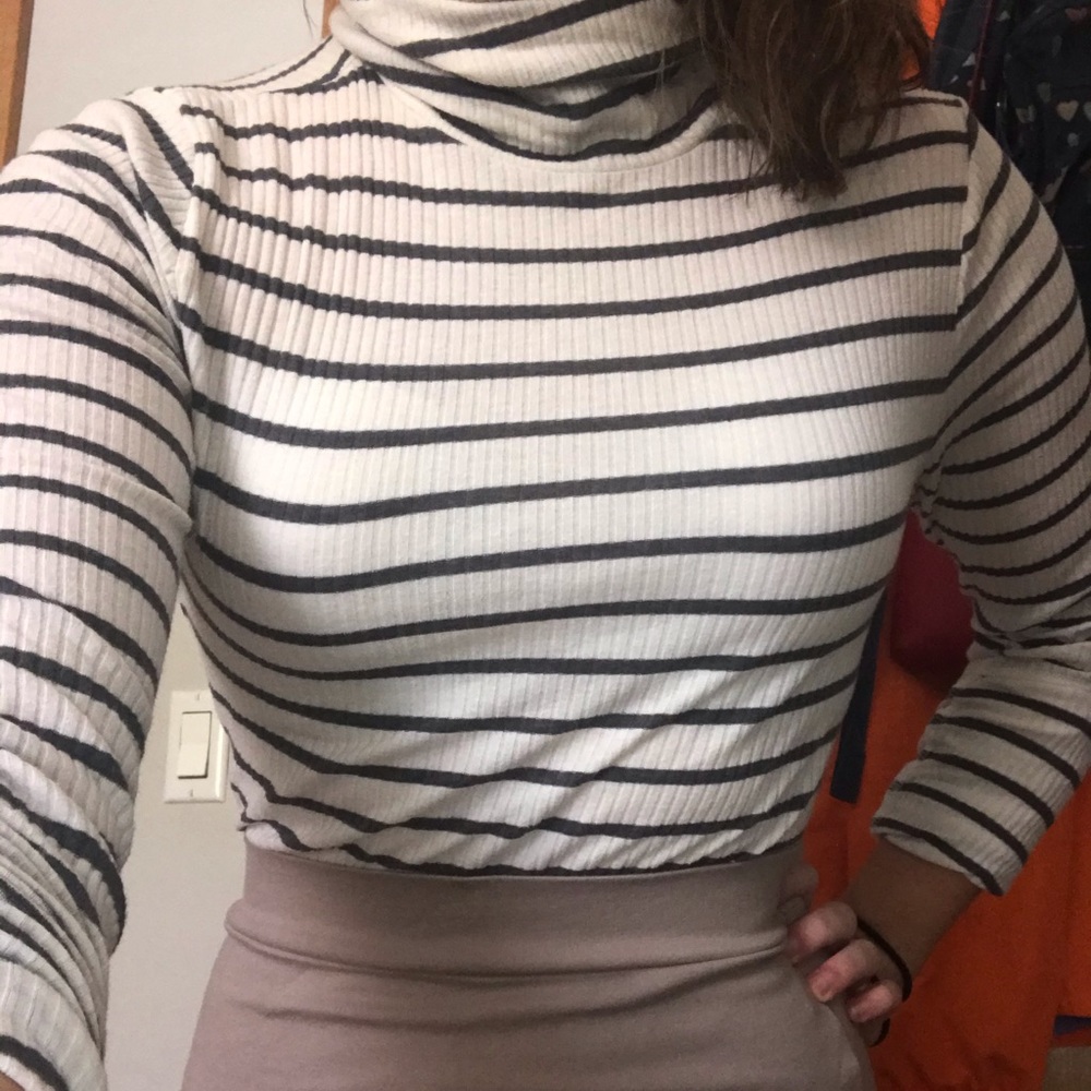 Turtleneck stripped top